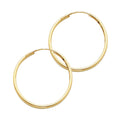 14K Yellow Gold Basic & Fancy Hoop Earring - ER121