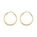 14K Yellow Gold Basic & Fancy Hoop Earring - ER123