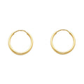 14K Yellow Gold Basic & Fancy Hoop Earring - ER124