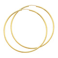 14K Yellow Gold Basic & Fancy Hoop Earring 2mm - ER125