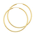 14K Yellow Gold Basic & Fancy Hoop Earring 2mm - ER127