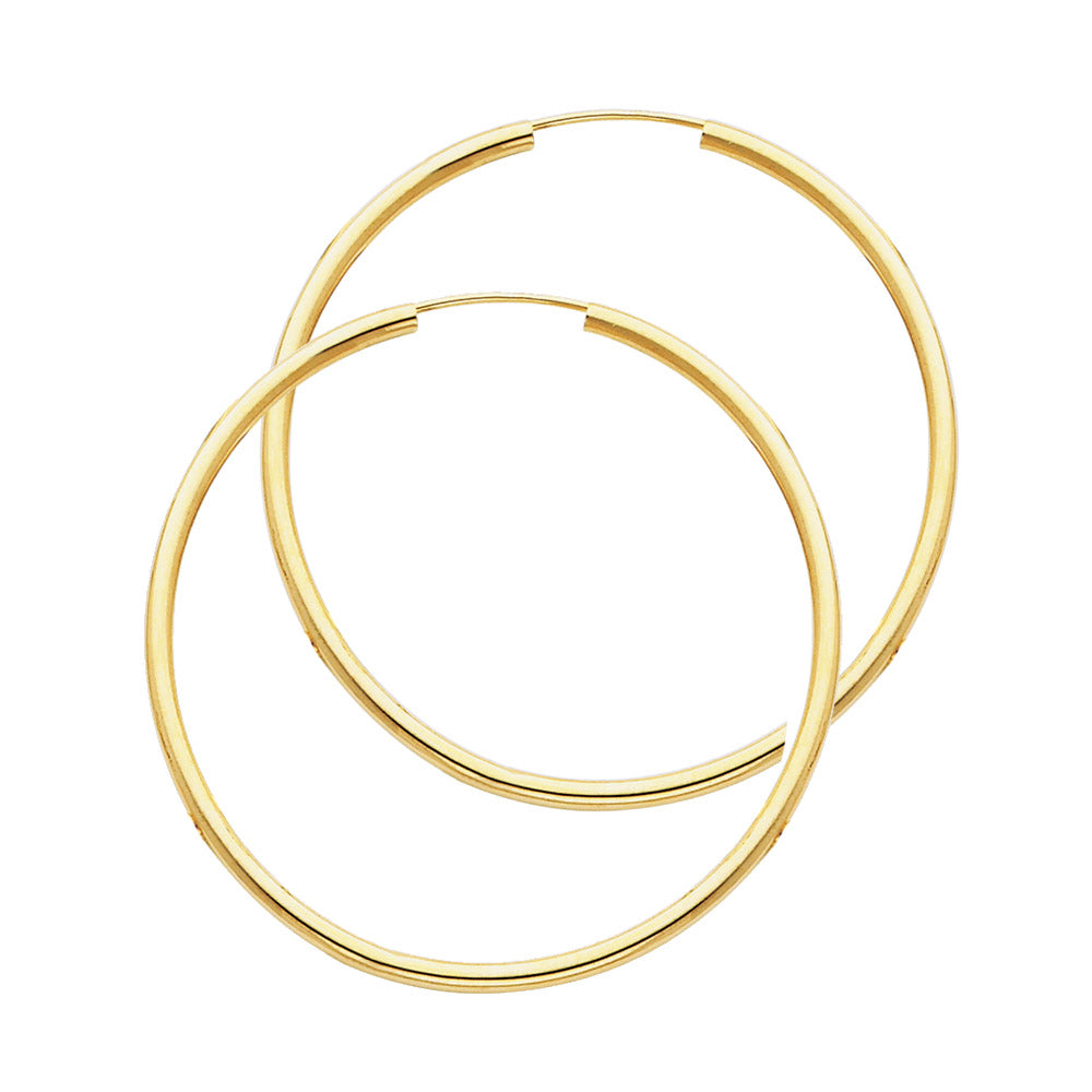 14K Yellow Gold Basic & Fancy Hoop Earring - ER128
