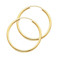 14K Yellow Gold Basic & Fancy Hoop Earring - ER129
