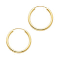 14K Yellow Gold Basic & Fancy Hoop Earring - ER131