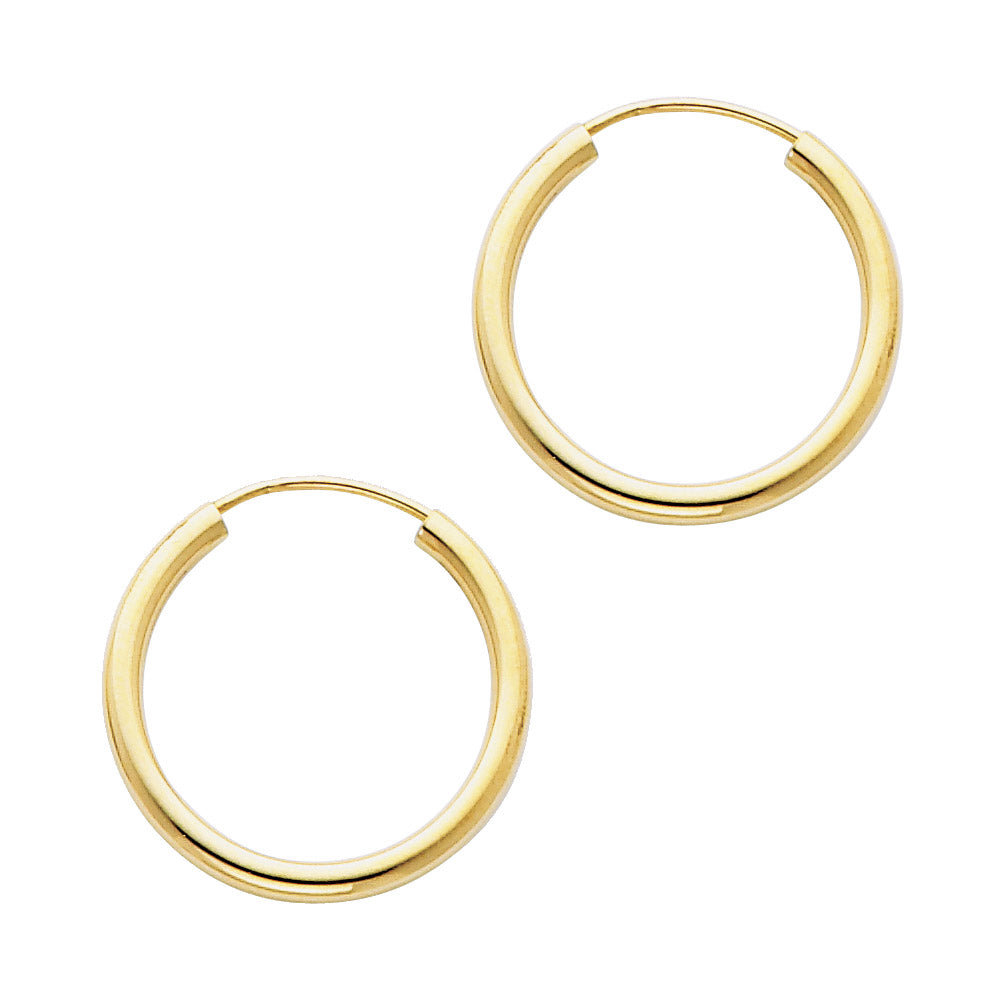 14K Yellow Gold Basic & Fancy Hoop Earring - ER131