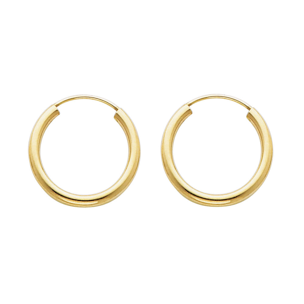 14K Yellow Gold Basic & Fancy Hoop Earring - ER132