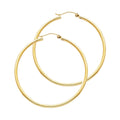 14K Yellow Gold Basic & Fancy Hoop Earring - ER137