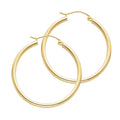 14K Yellow Gold Basic & Fancy Hoop Earring - ER138