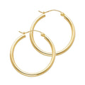 14K Yellow Gold Basic & Fancy Hoop Earring - ER139