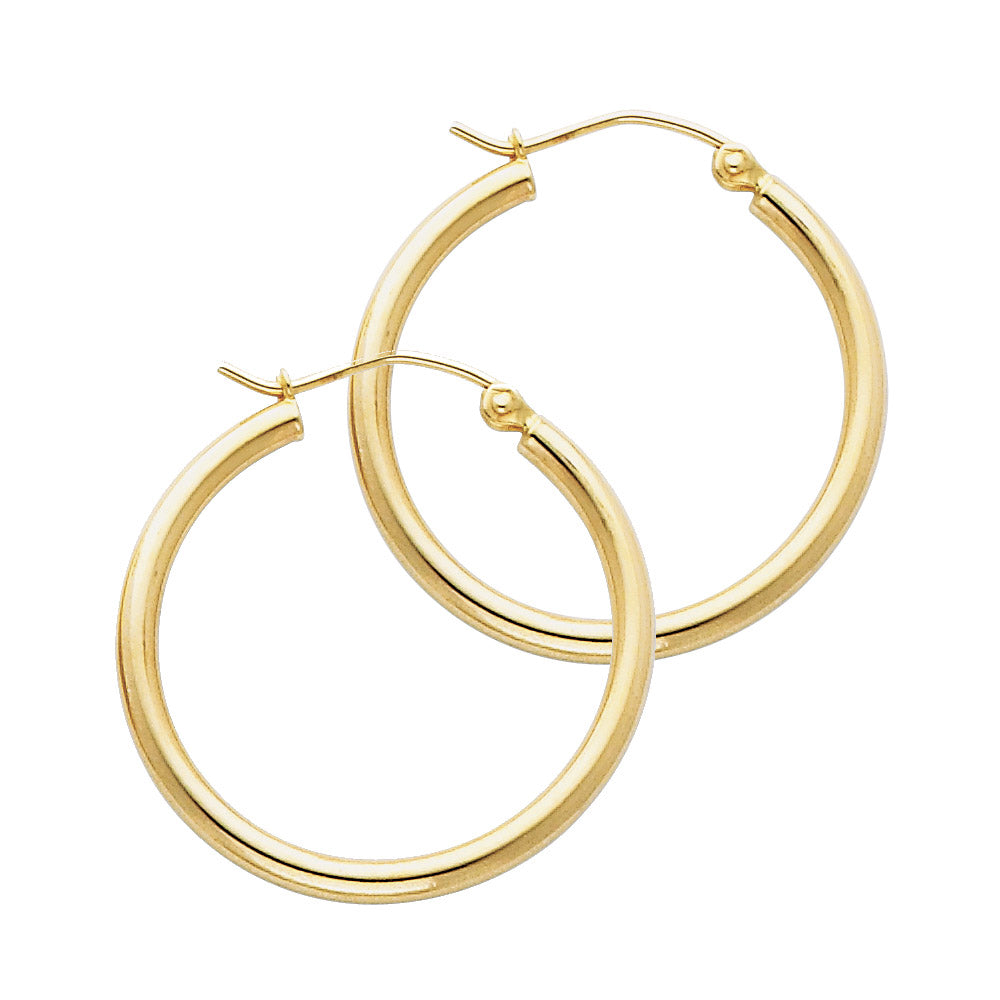 14K Yellow Gold Basic & Fancy Hoop Earring - ER139