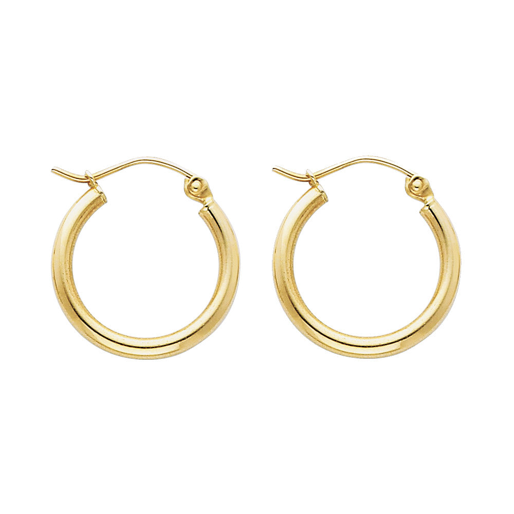 14K Yellow Gold Basic & Fancy Hoop Earring - ER141
