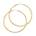 14K Yellow Gold Basic & Fancy Hoop Earring - ER146