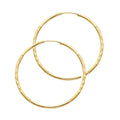 14K Yellow Gold Basic & Fancy Hoop Earring - ER147