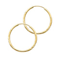 14K Yellow Gold Basic & Fancy Hoop Earring - ER148