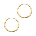 14K Yellow Gold Basic & Fancy Hoop Earring - ER149