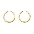 14K Yellow Gold Basic & Fancy Hoop Earring - ER150