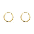 14K Yellow Gold Basic & Fancy Hoop Earring - ER151