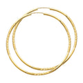 14K Yellow Gold Basic & Fancy Hoop Earring 2mm - ER152
