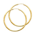 14K Yellow Gold Basic & Fancy Hoop Earring - ER154