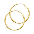 14K Yellow Gold Basic & Fancy Hoop Earring - ER155