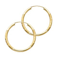 14K Yellow Gold Basic & Fancy Hoop Earring - ER156