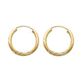14K Yellow Gold Basic & Fancy Hoop Earring 2mm - ER158