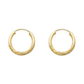 14K Yellow Gold Basic & Fancy Hoop Earring 2mm - ER159