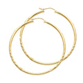 14K Yellow Gold Basic & Fancy Hoop Earring - ER162