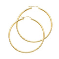 14K Yellow Gold Basic & Fancy Hoop Earring - ER163