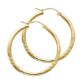 14K Yellow Gold Basic & Fancy Hoop Earring - ER164