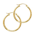 14K Yellow Gold Basic & Fancy Hoop Earring - ER165
