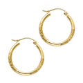 14K Yellow Gold Basic & Fancy Hoop Earring - ER166
