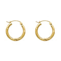14K Yellow Gold Basic & Fancy Hoop Earring - ER168