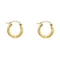 14K Yellow Gold Basic & Fancy Hoop Earring - ER169