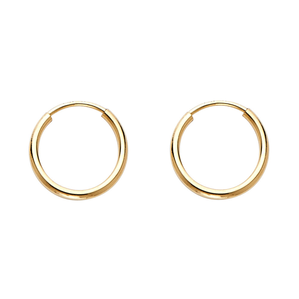 14K Yellow Gold Basic & Fancy Hoop Earring - ER177