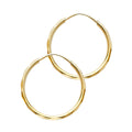 14K Yellow Gold Basic & Fancy Hoop Earring - ER183