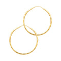 14K Yellow Gold Basic & Fancy Hoop Earring - ER198