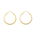 14K Yellow Gold Basic & Fancy Hoop Earring - ER199