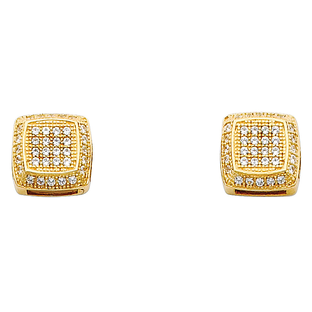 14K Yellow Gold Post Earring with Push Back - ER315