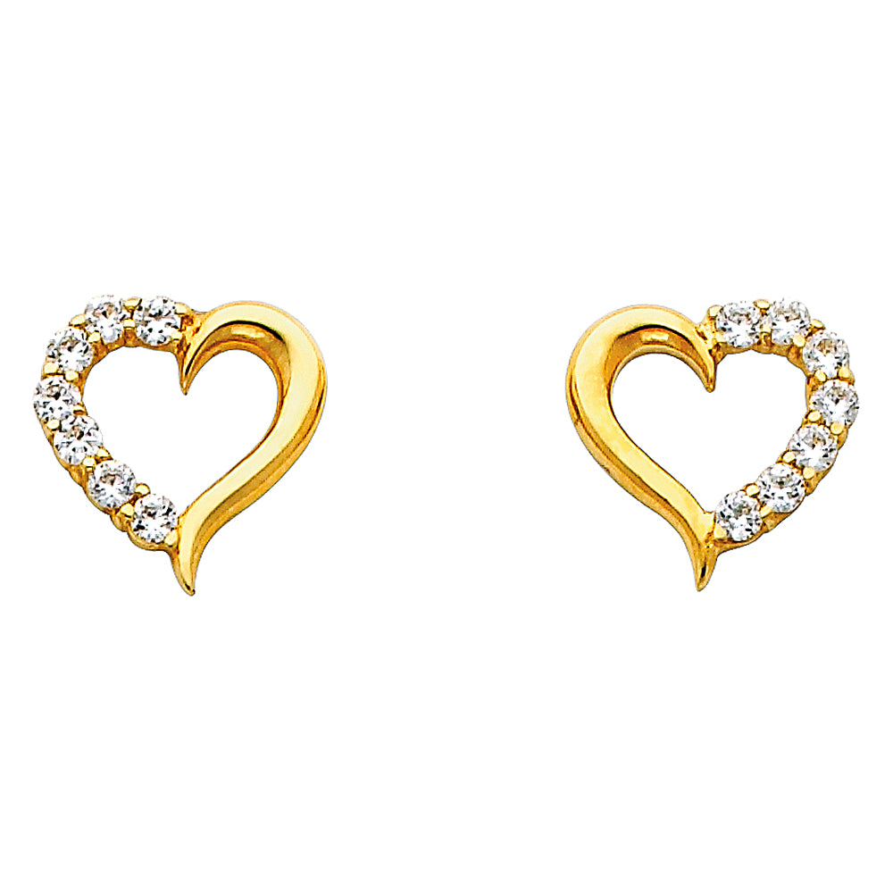 14K Yellow Gold Half Set - ER317