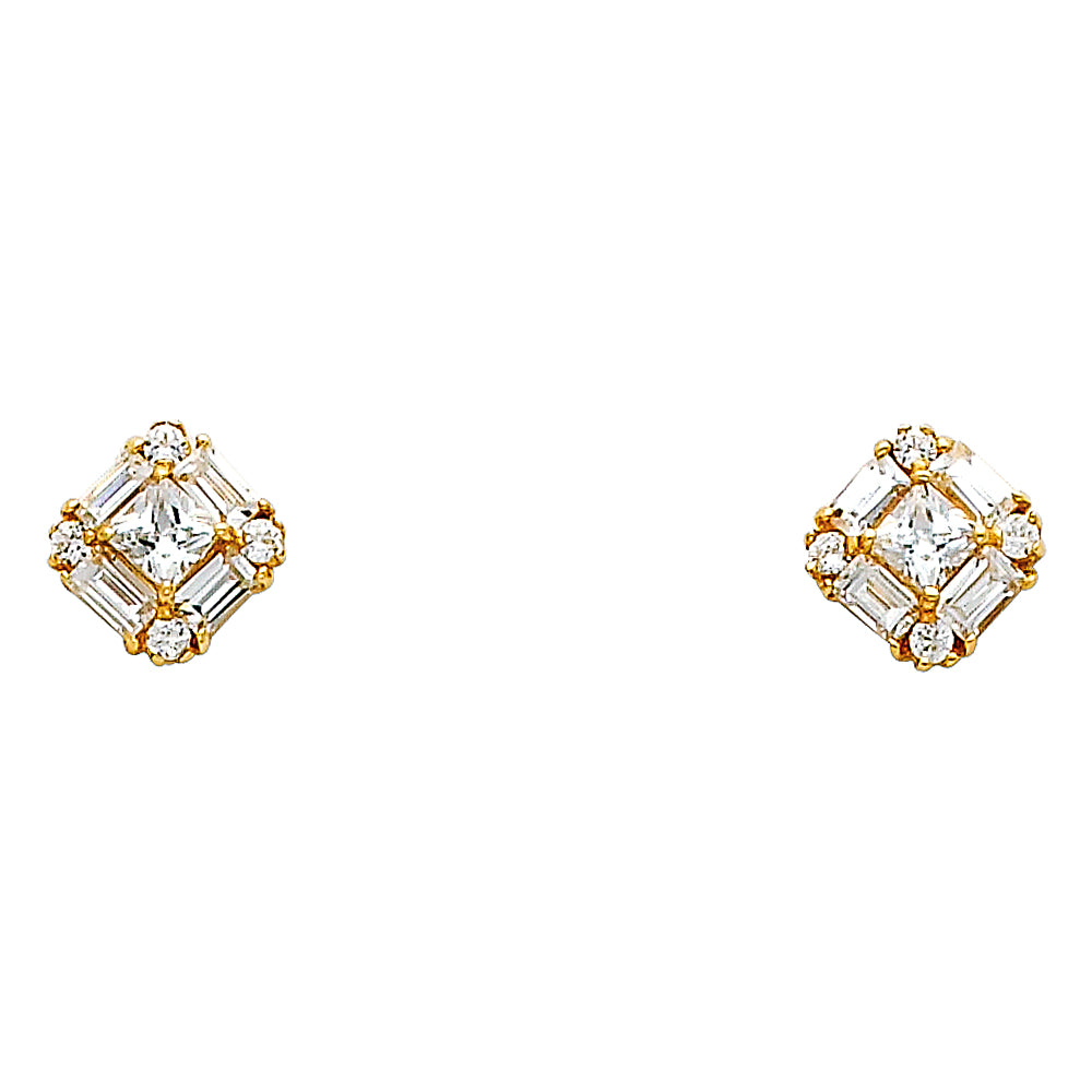 14K Yellow Gold Half Set - ER323