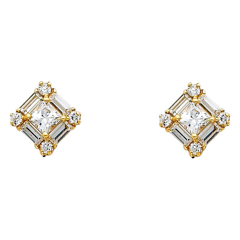 14K Yellow Gold Half Set - ER324