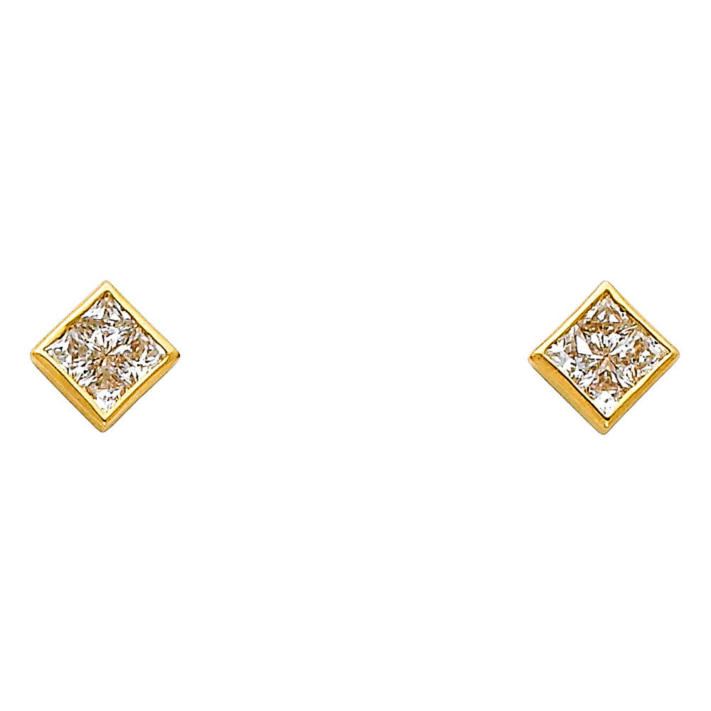 14K Yellow Gold Half Set - ER325