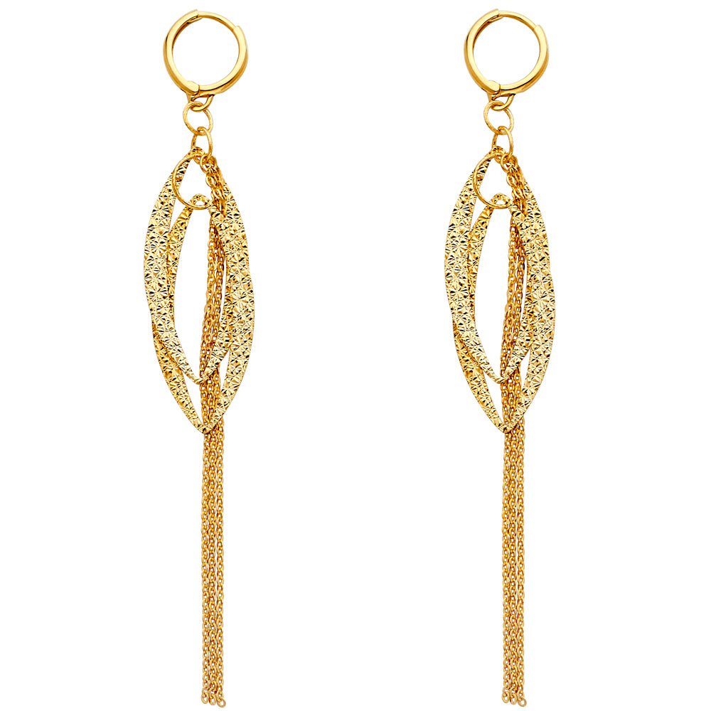 14K Yellow Gold Hanging Earring - ER329