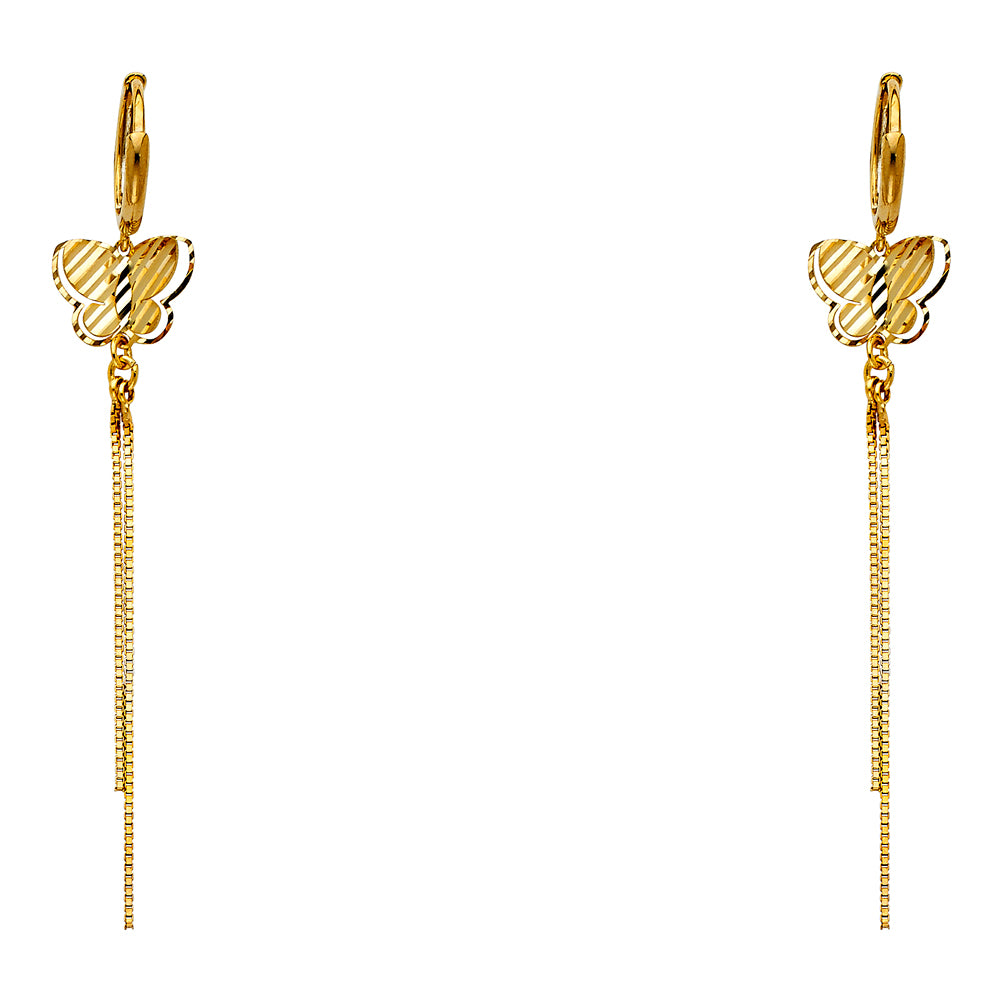 14K Yellow Gold Hanging Earring - ER333