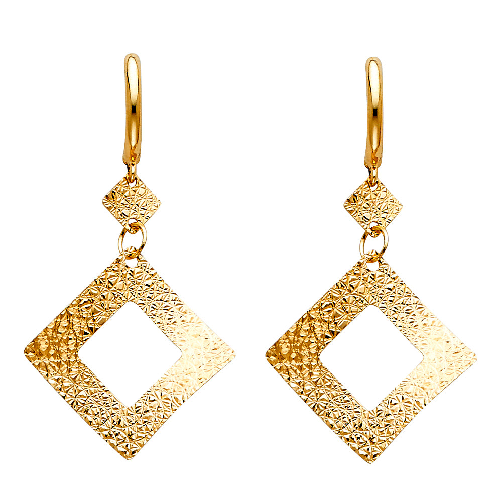 14K Yellow Gold Hanging Earring - ER336