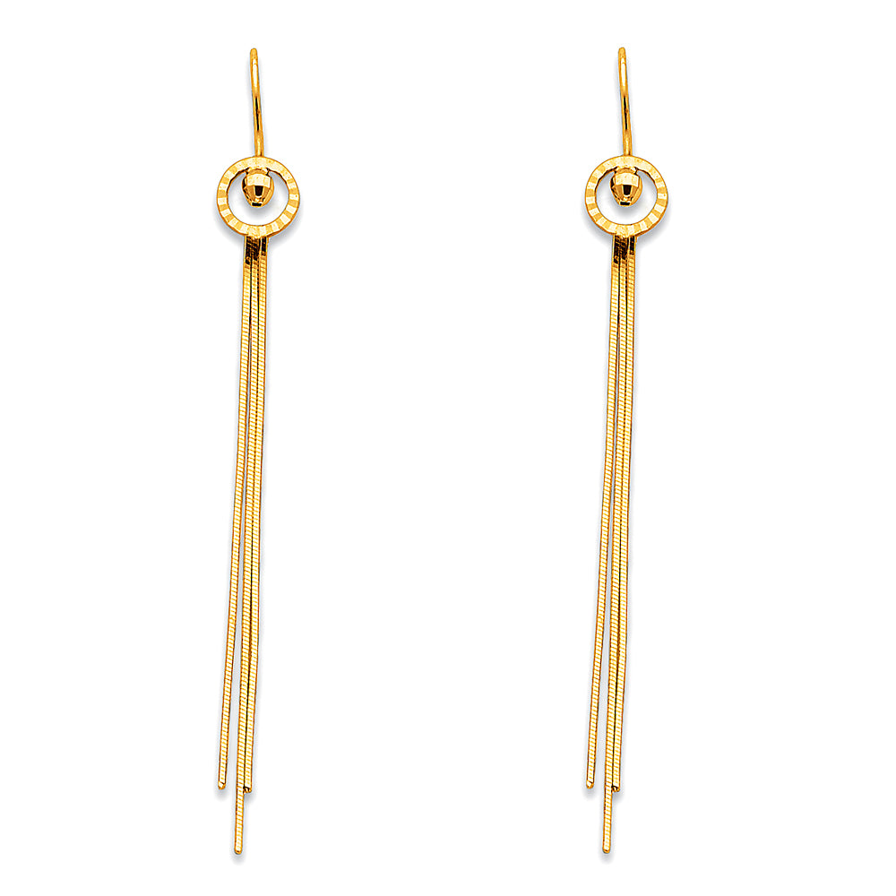 14K Yellow Gold Hanging Earring - ER366