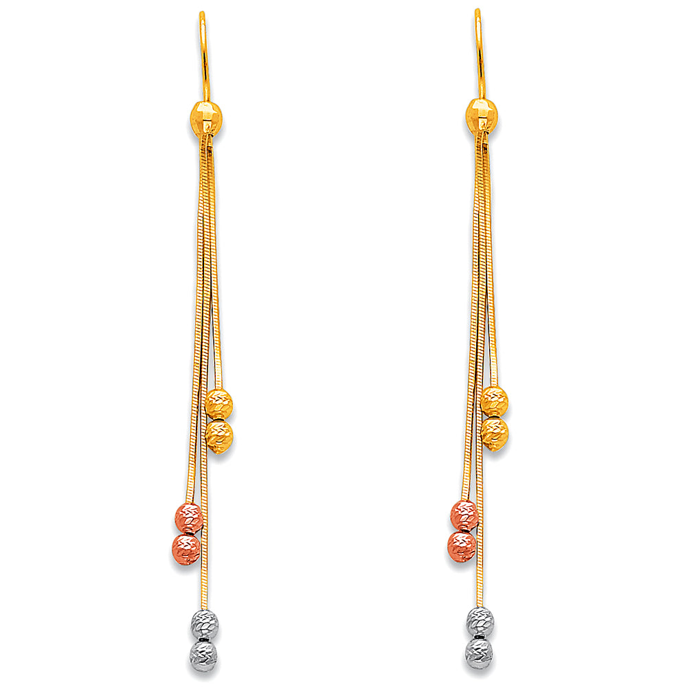 14K Yellow Gold Hanging Earring - ER368