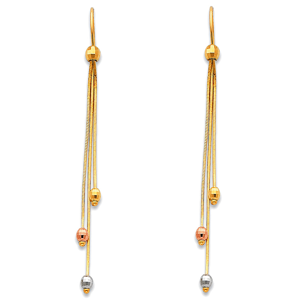 14K Yellow Gold Hanging Earring - ER372