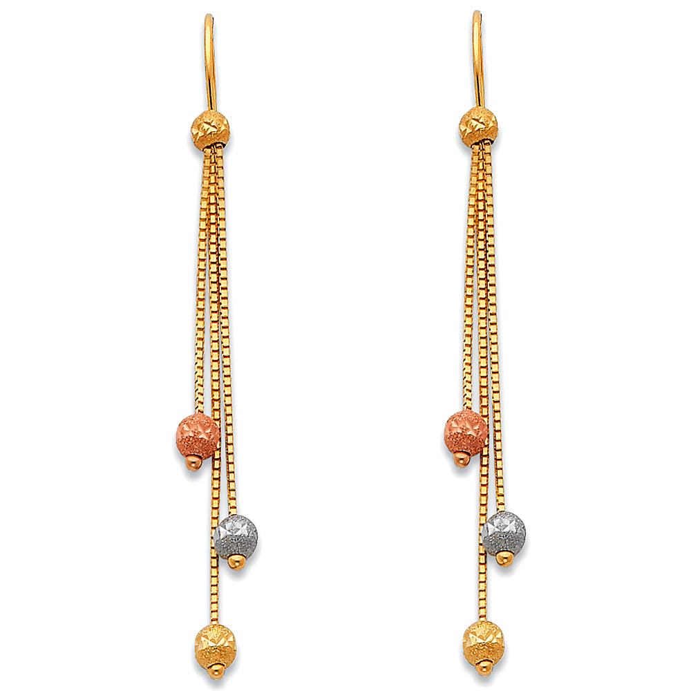 14K Yellow Gold Hanging Earring - ER373